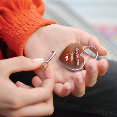 Personalised Silver Plated Lovers Padlock