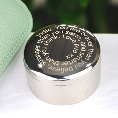 Personalised Round Trinket Box