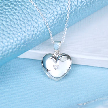 Personalised Sterling Silver Heart Sparkle Locket