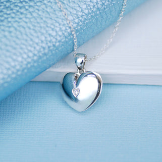 Personalised Sterling Silver Heart Sparkle Locket