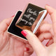 Silver ring box with personalised message 