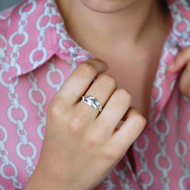 Slim Sterling Silver Feather Ring