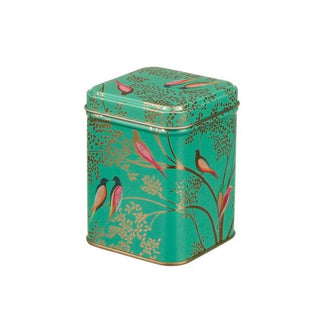 Green Birds Small Square Tin