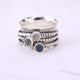 Sterling Silver Moonstone Labradorite Spinning Ring