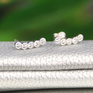 Sterling Silver Crystal Line Ear Climber