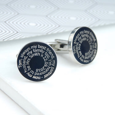 Personalised Round And Round Cufflinks