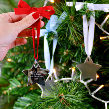 Personalised Christmas Star Tree Decoration
