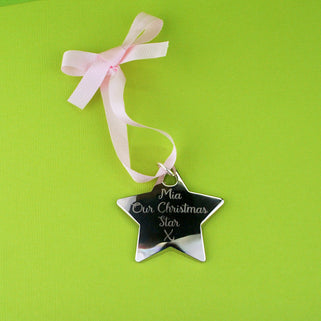 Personalised Christmas Star Tree Decoration