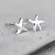 Silver Mini Starfish Studs shown in close up shot