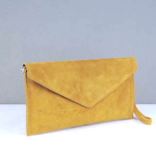 Personalised Suede Envelope Clutch Bag