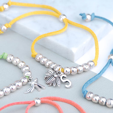 Personalised Suede Friendship Charm Bracelet