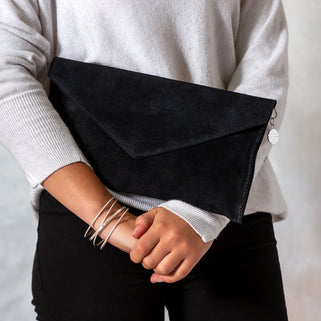 Envelope Clutch Black Clutch Bag With Wrist Strap Mens Pochette