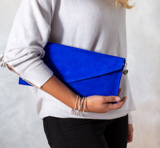 Personalised Suede Envelope Clutch Bag – Penelopetom