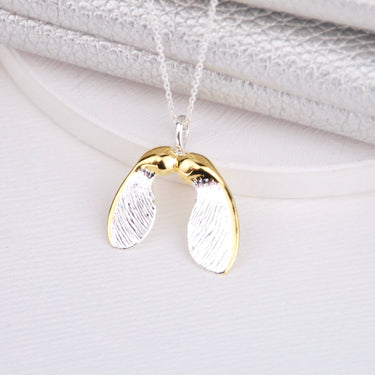 Personalised Sterling Silver and Gold Vermeil Sycamore Leaf Necklace