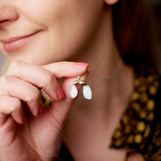 Personalised Sterling Silver and Gold Vermeil Sycamore Leaf Necklace