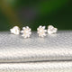Tiny Sterling Silver and Pearl Daisy Studs