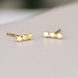 Gold Vermeil Sterling Silver Tiny Trio Star Climber