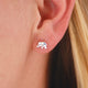 Sterling Silver Tiny Elephant Stud Earrings