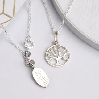 Personalised Tree of Life Sterling Silver Necklace