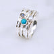 Sterling Silver Turquoise And Moonstone Spinning Ring