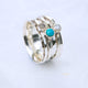 Sterling Silver Turquoise And Moonstone Spinning Ring