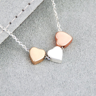 Personalised Triple Heart Necklace