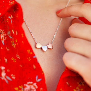 Personalised Triple Heart Necklace