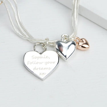 Personalised Love You Mum Heart Bracelet