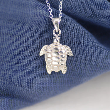 Personalised Sterling Silver Turtle Necklace