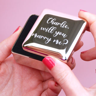 Personalised Marry Me Silver Ring Box