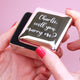 Silver ring box with personalised message 