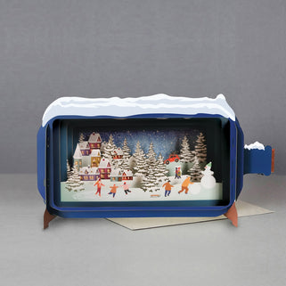 Christmas Village Message In A Bottle Card