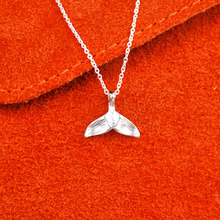 Personalised Silver Plated Whale Tail Necklace