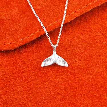 Personalised Silver Plated Whale Tail Necklace