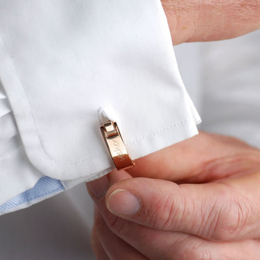Contemporary Wrap Cufflinks with personalised 