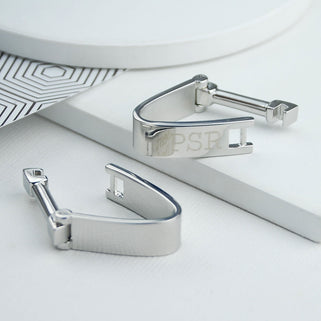 Contemporary Wrap Cufflinks with personalised "PSR" engraved shown in close up shot