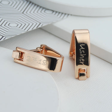 Contemporary Wrap Cufflinks with personalised 