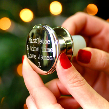 Personalised Christmas Wishes Wine Bottle Stopper