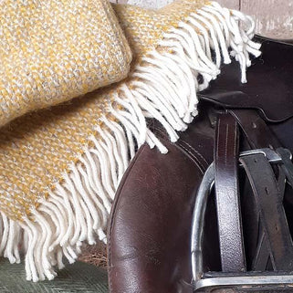 Illusion Yellow and Grey Wool Throw